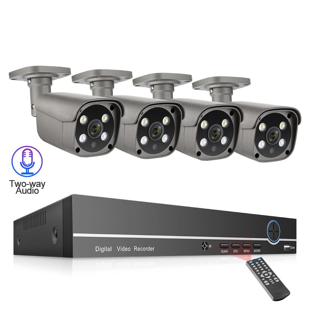 Распознавание лиц 8CH CCTV комплект 5MP HD IP пуля камера ночного видения, запись звука, CCTV камера системы