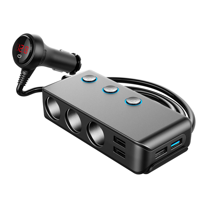 2020 автомобильный прикуриватель с 4 портами USB для зарядки вкл/выкл кнопка автомобильное зарядное устройство, аксессуары для celulares