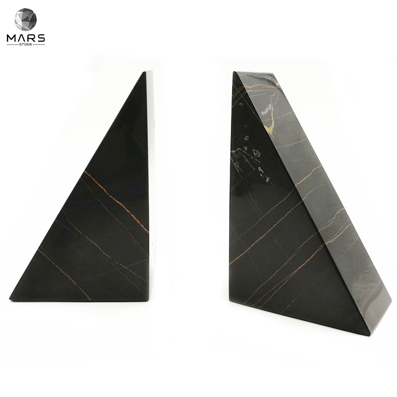Design Holder Customizable Marble Bookends Triangular Stand Holder For Desktop