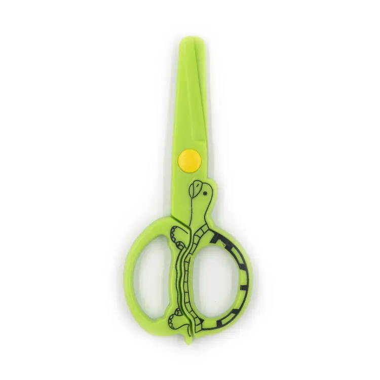 back to school cute design plastic blade kids scissors classic cheap price 4.75" plastic scissors blunt tip