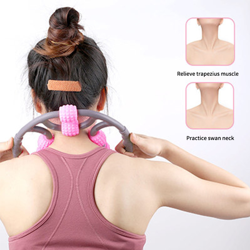 8 Wheel U Shape Trigger Point Muscle Massager Roller For Leg Neck Arm Pain Relief