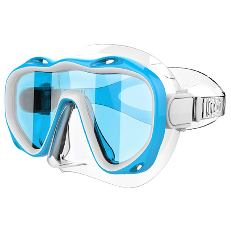 Professional Colored Silicone Frameless Diving Mask In Low Volume For Diver