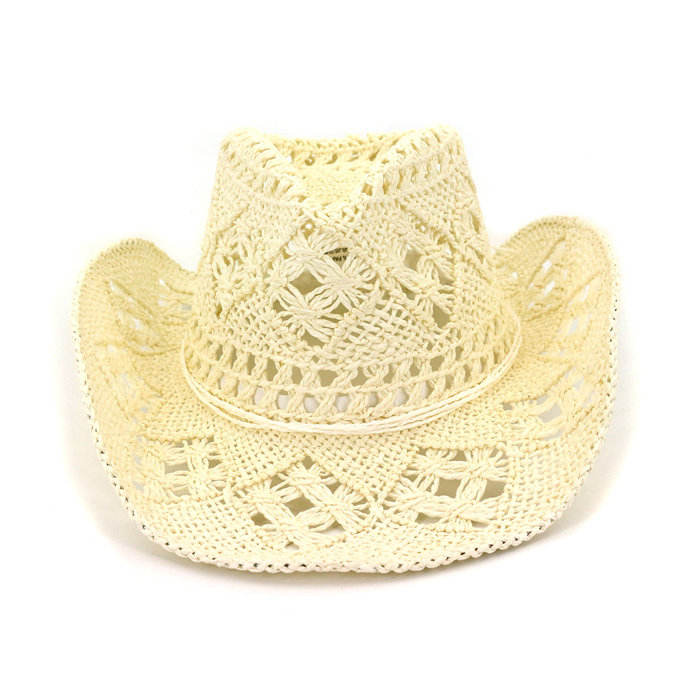 Красочная Летняя вязаная крючком ковбойская шляпа cowgirl hat