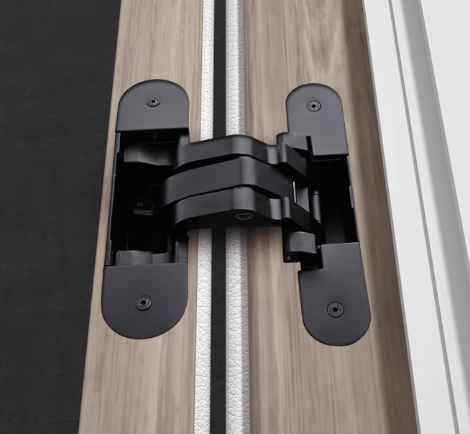 3D invisible concealed adjustable Off-axis panel hinge zinc alloy hidden hinge for decoration wainscot board wooden swing door