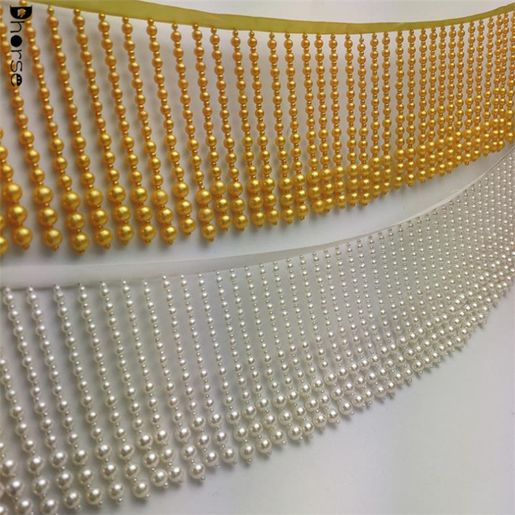 Custom handmade 10.5cm plastic pearl beaded trimming