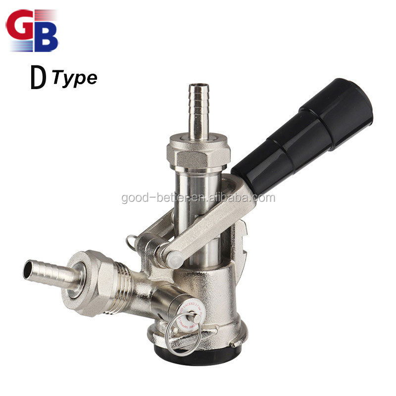 GB Hot selling 304 stainless steel D system keg coupler tap with pressure relief valve