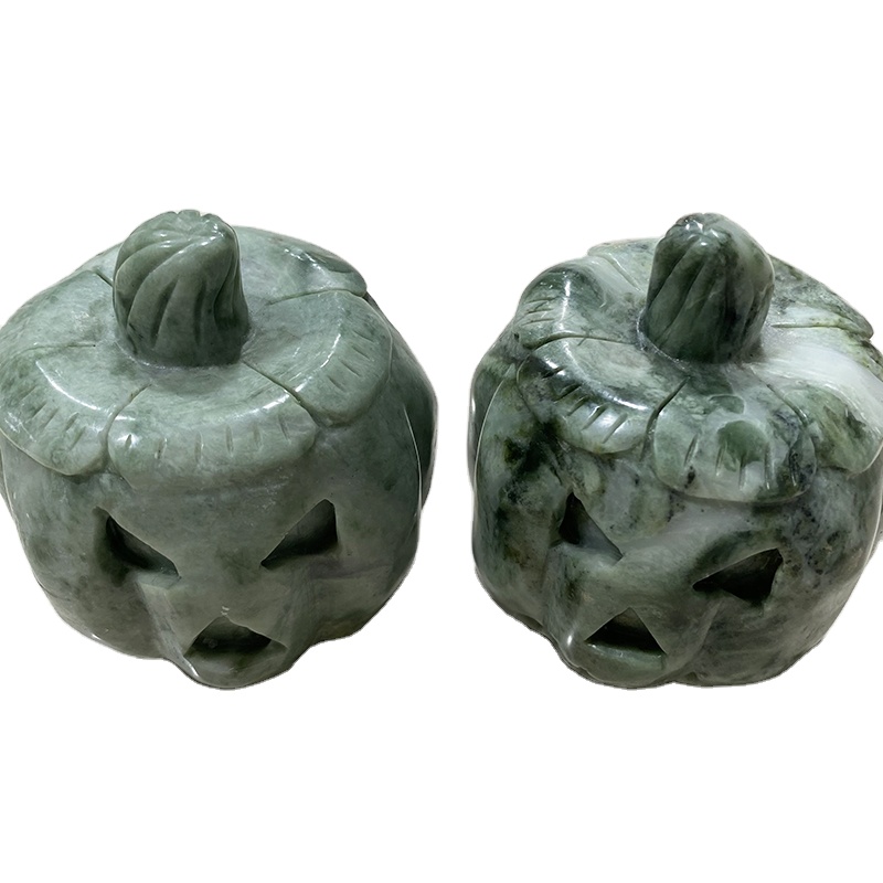 Wholesale Different Materials Natural Crystal Stone Carvings Jade Pumpkin For Halloween