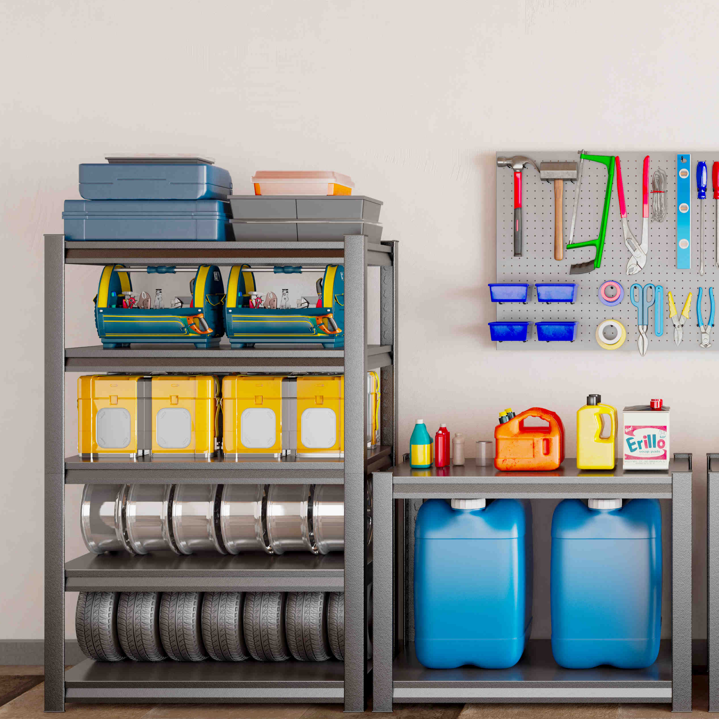 Morgie metal 5 layers storage shelf garage steel shelf boltless storage racks and shelves