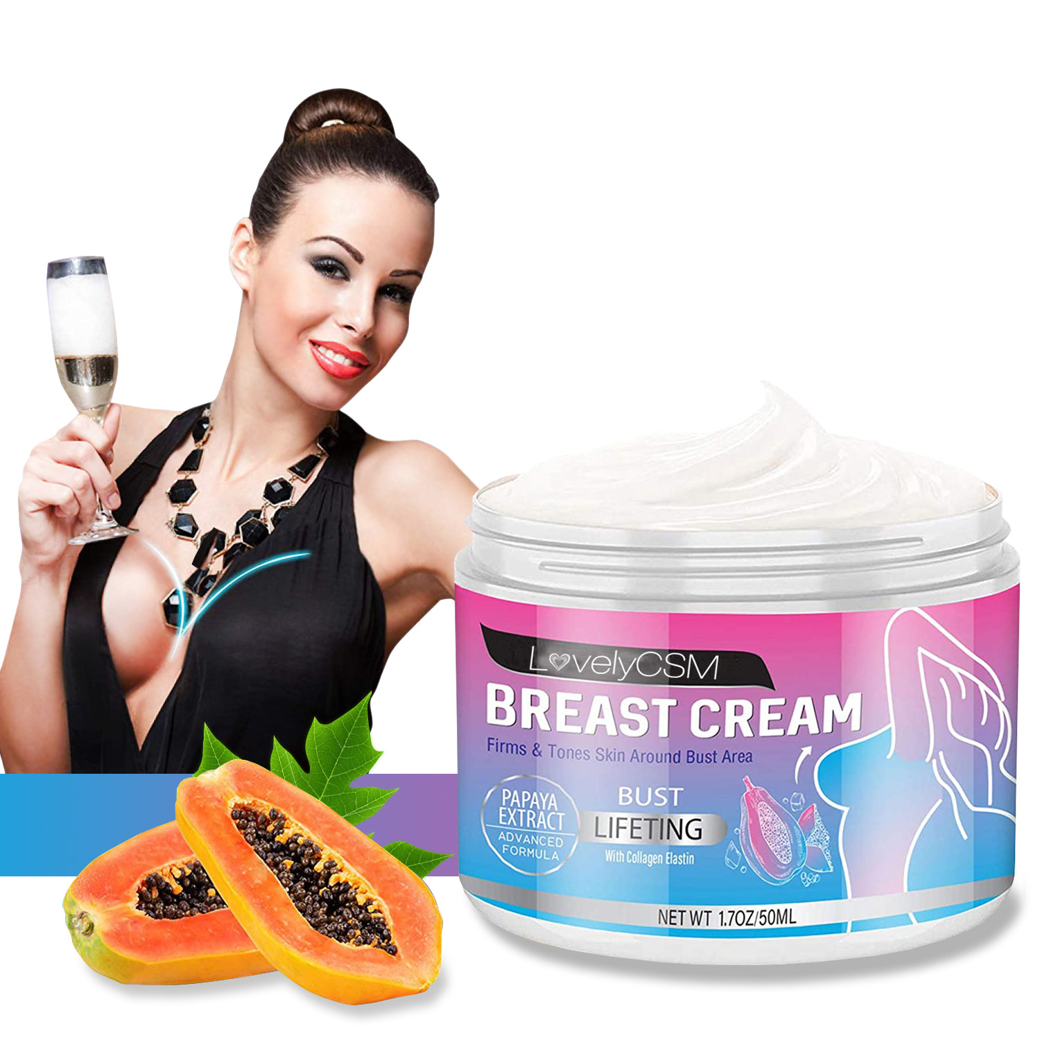 Private Label Instant Big Boobs Tight Massager Cream Best Natural Organic Firming Breast Enhancement Cream
