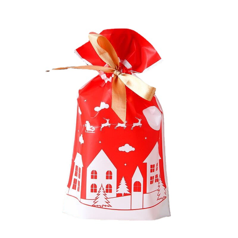 Christmas nougat snowflake shortbread candy drawstring bag