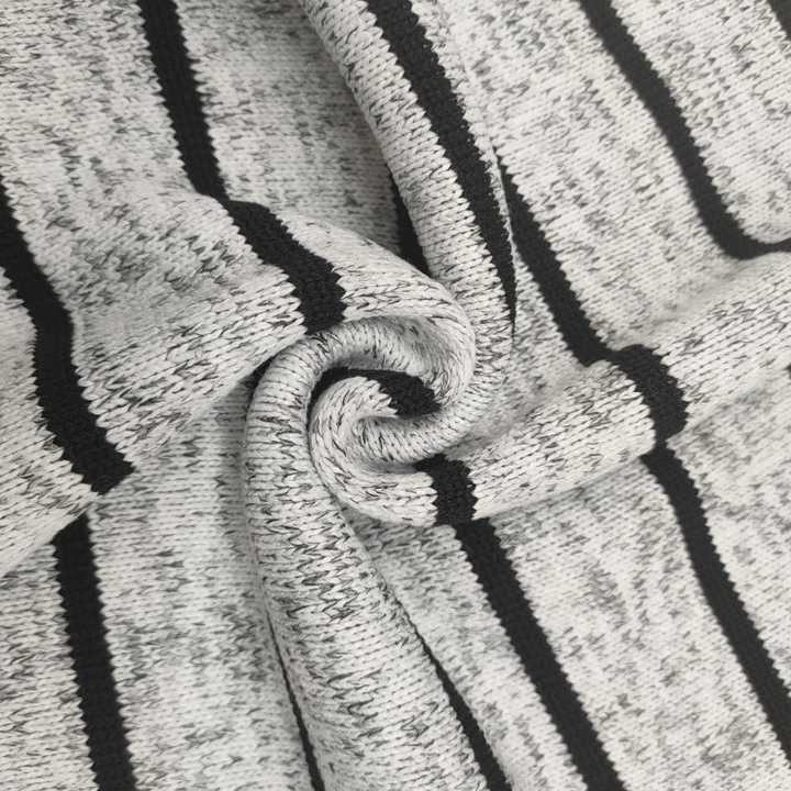 Wholesale Free Sample Warm Sweater Stripe Knit Fabric 100% Polyester Hacci Fleece Fabric Roll