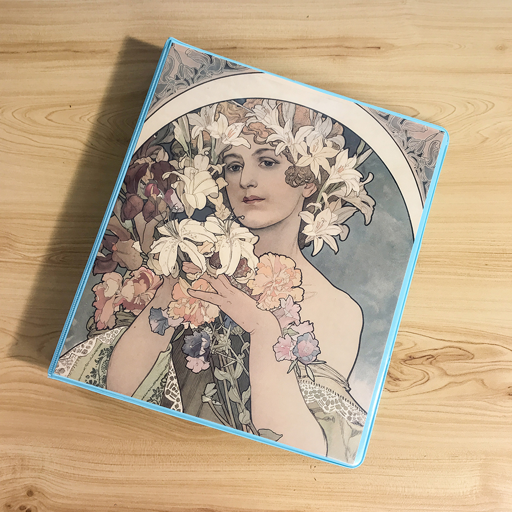 PVC Grey Three Hole Clip Cover Letter size Hotel Katikies Retro Literary Style Christmas Protective Sleeves Holder 3 Ring Binder