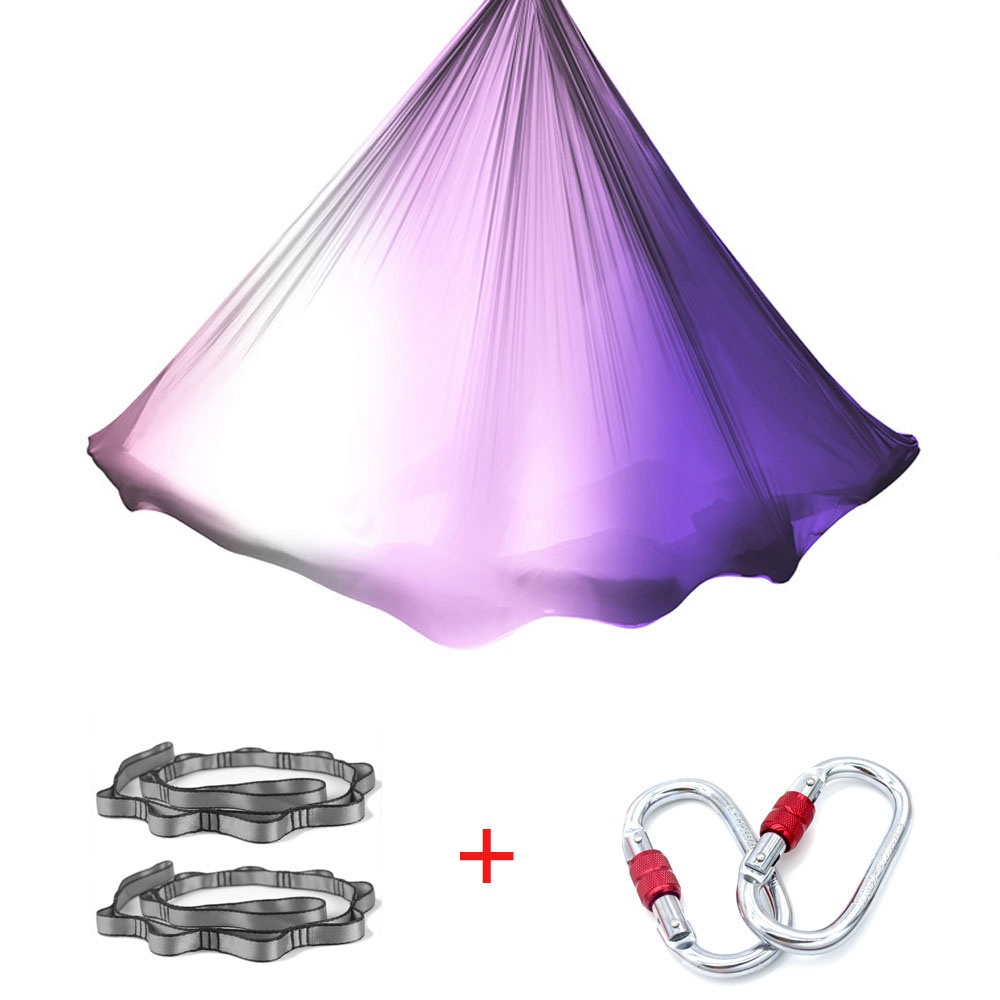 Hot Sales Yoga Hammock Set High Strength 100% Nylon 5Mx2.5M Low Stretch Aerial Silk Yoga Swing Wholesale for Body Building