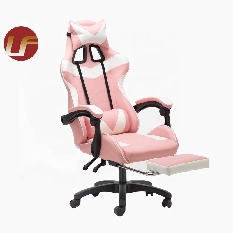 Изготовленный на заказ логотип Pu игровой гоночных кресел игровой розовый компьютерный игровой офисный стул с подставкой для ног