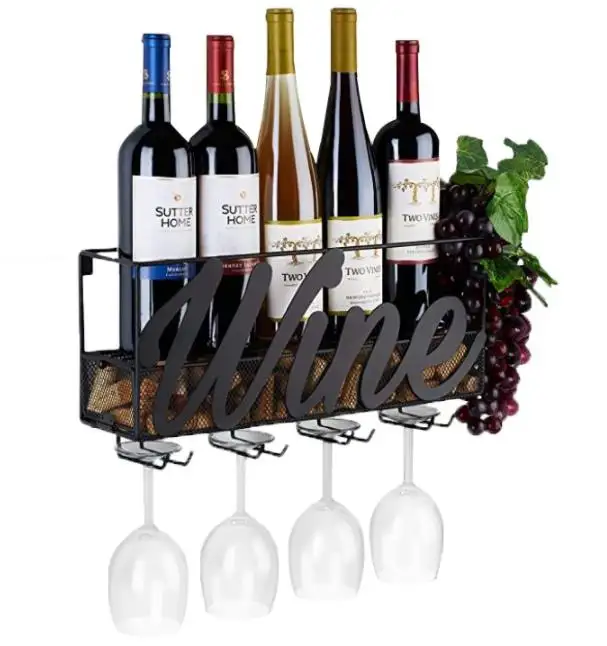 Minimalism Square Rustic Metal Wine Display Wine Rack