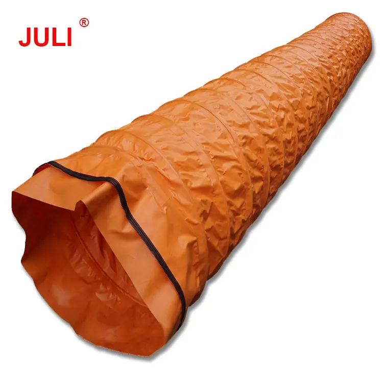 Chinese supplier pvc compressible fire resistance zipper coupling spiral duct for tunneling
