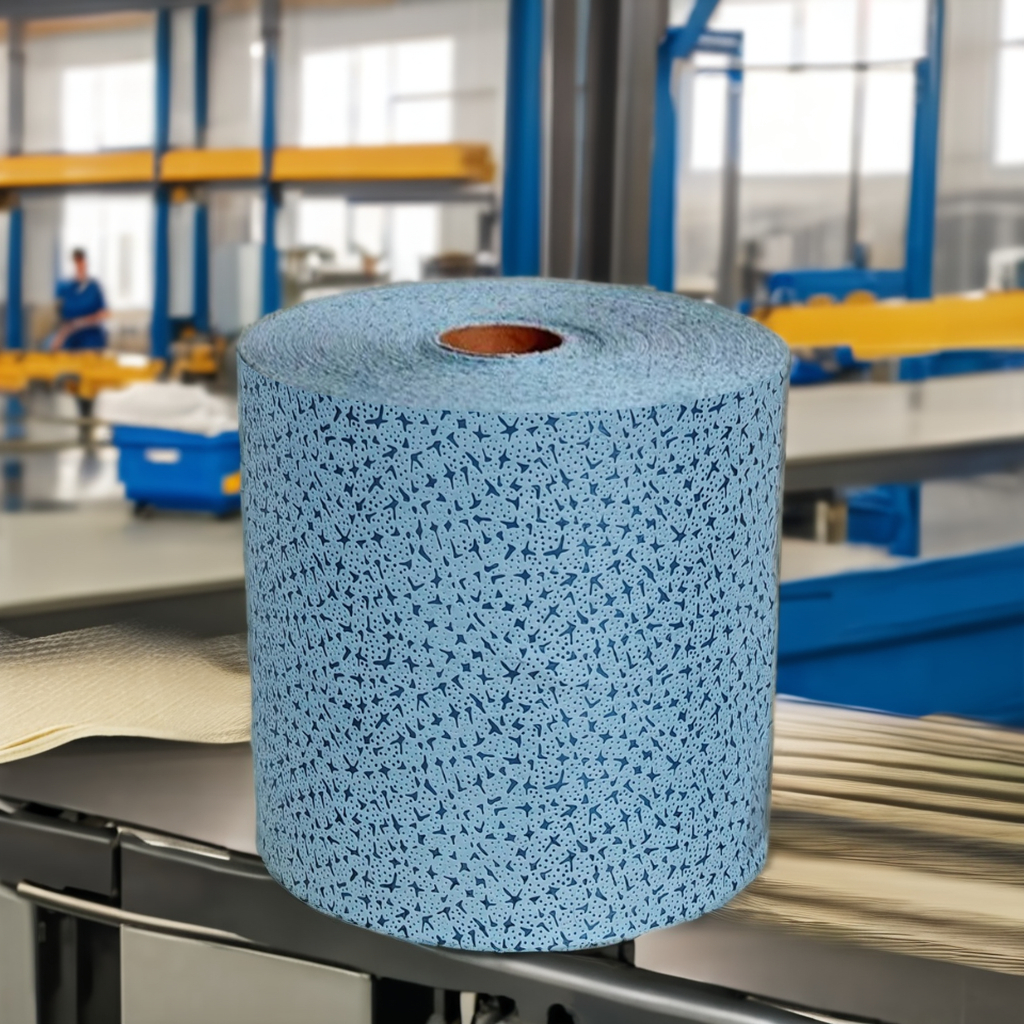 Meltblown Nonwoven Oil Absorbing Wipes Microfiber Printhead Glasses Cloth Roll Industrial Cleaning Wipes