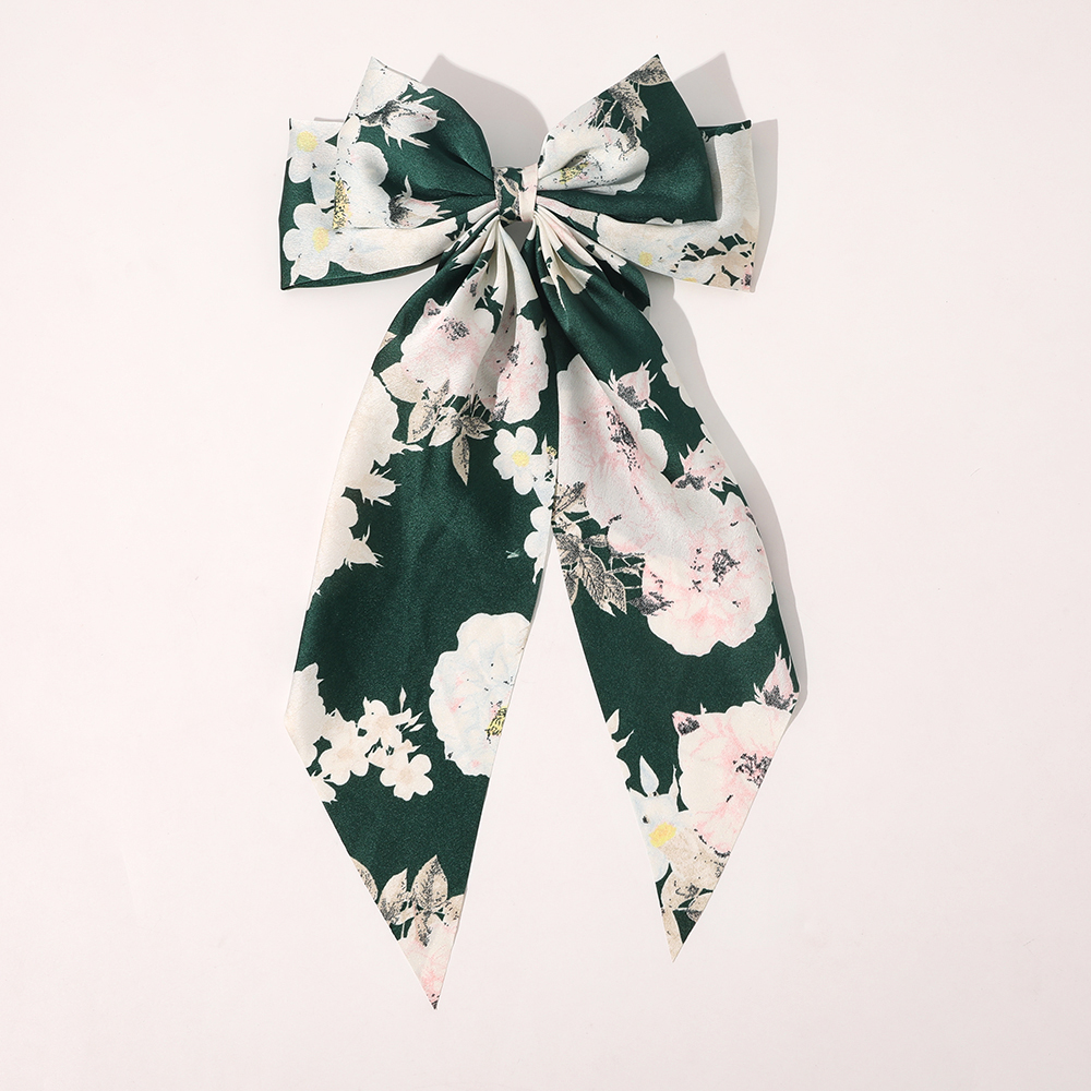 hair bow ribbon New style fashion multicolor custom hair ribbons for women big bow streamers ribbon hair ties satin scrunchies