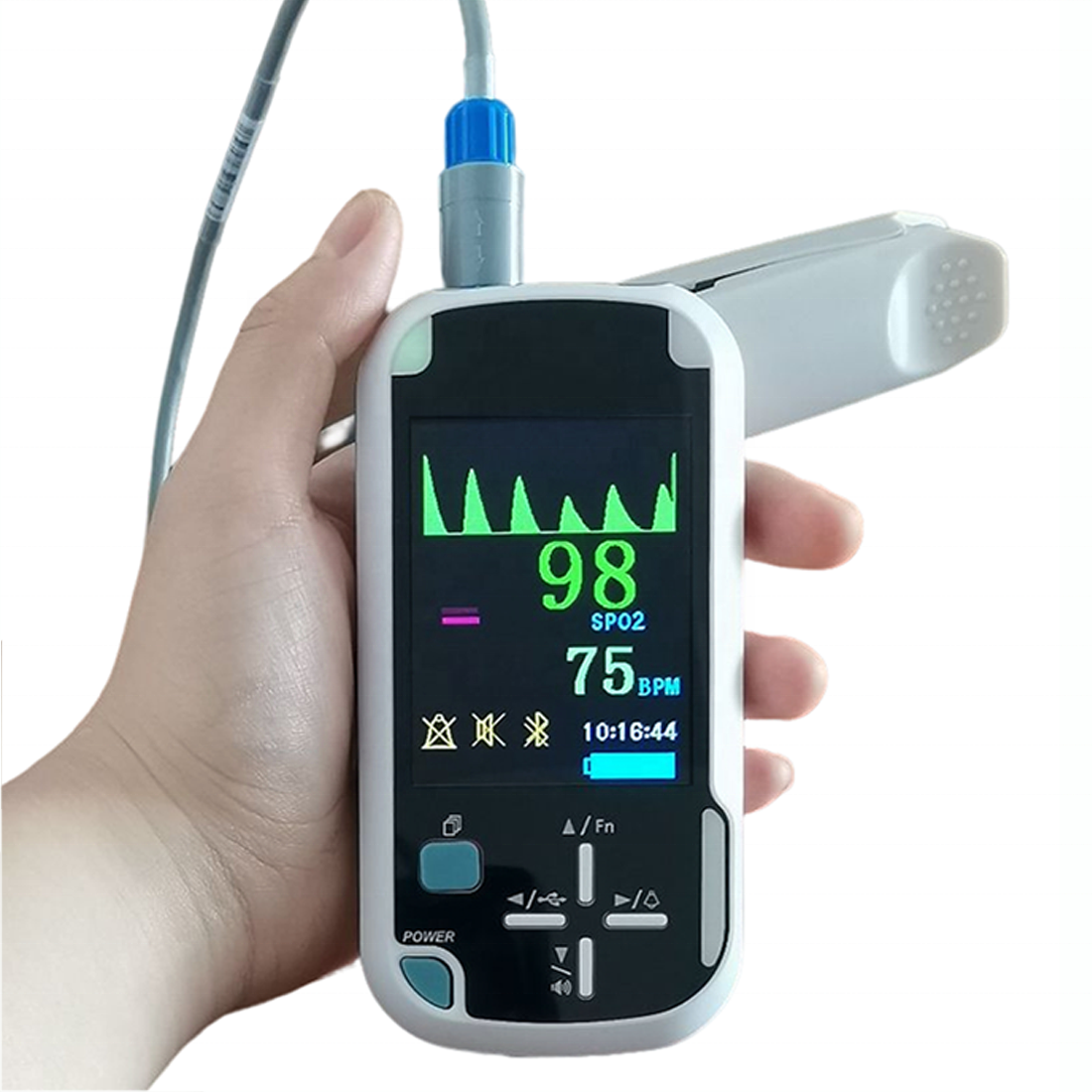 Handheld Oxemeter Rechargeable Digital Fingered Pulse Oximeter for Adult Child Neonate