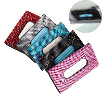 Crystal Rhinestone Cover Holder Block Paper Storage Car Tissue Box Rhinestone Diamond Auto