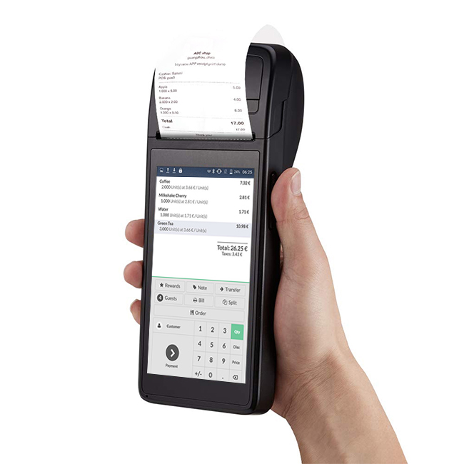 NFC POS оптовая цена для 4G Android T1 ручной pos с принтером все в одном POS система для розничной сделки