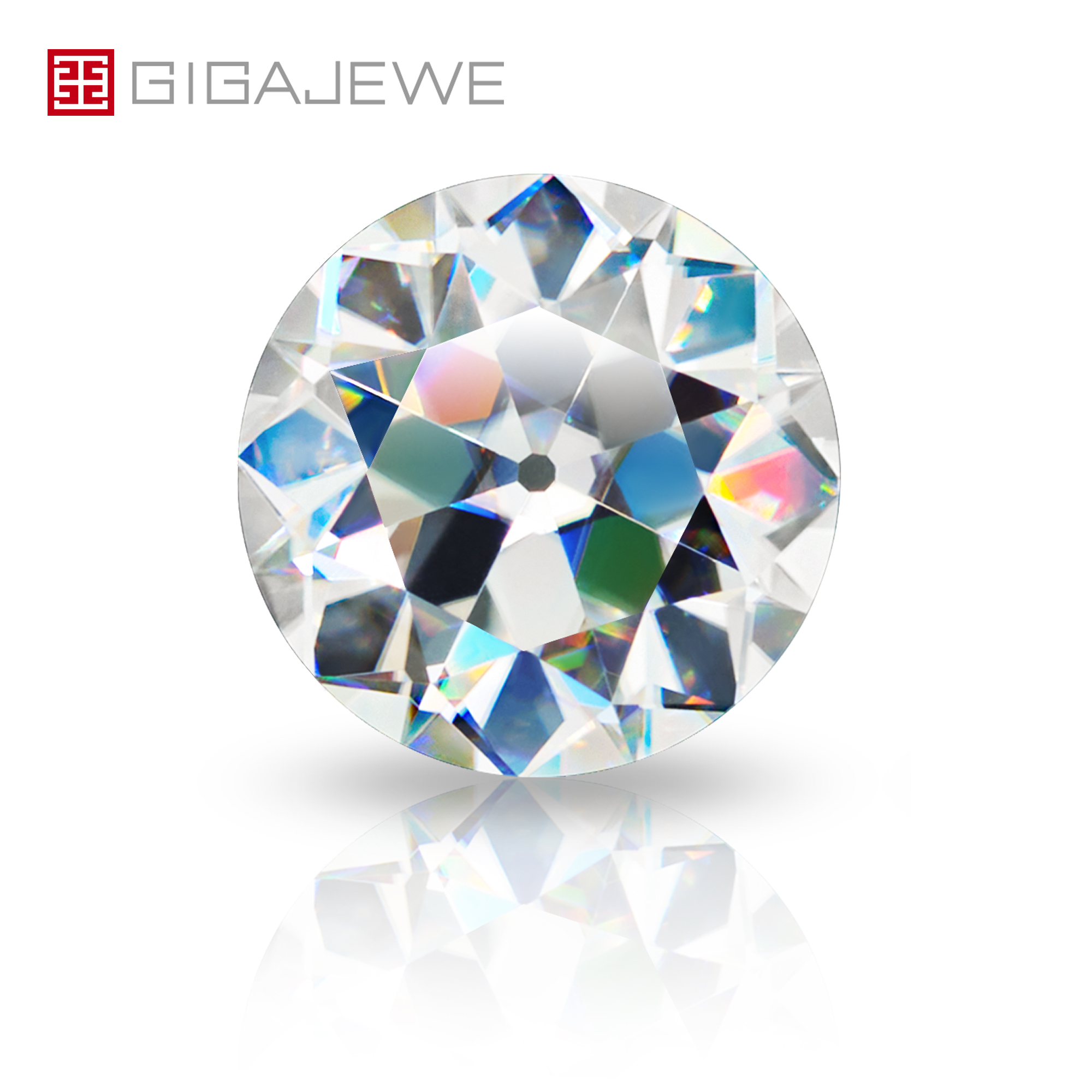 GIGAJEWE High Quality 1ct 6.5mm Old European Cut D Color Synthetic Moissanites Round Cut Loose Gemstone