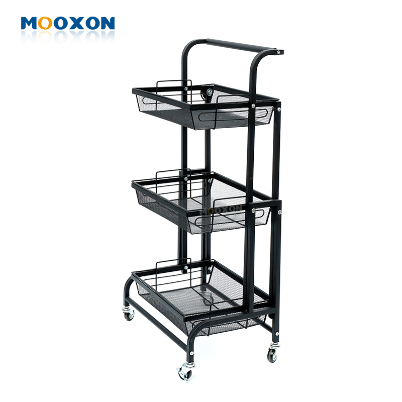 3 Tier Rolling Storage Trolley Organization Home Kitchen Furiniture Rack Cart