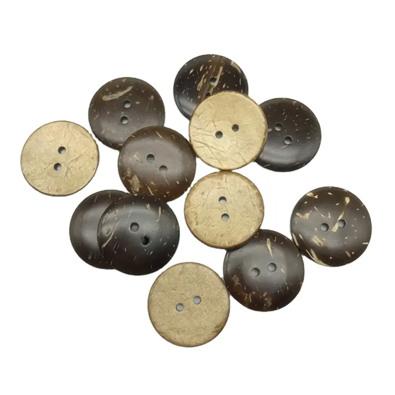 Custom Logo Round Eco Friendly Natural Coconut Button 2 Holes Coconut Shell Buttons