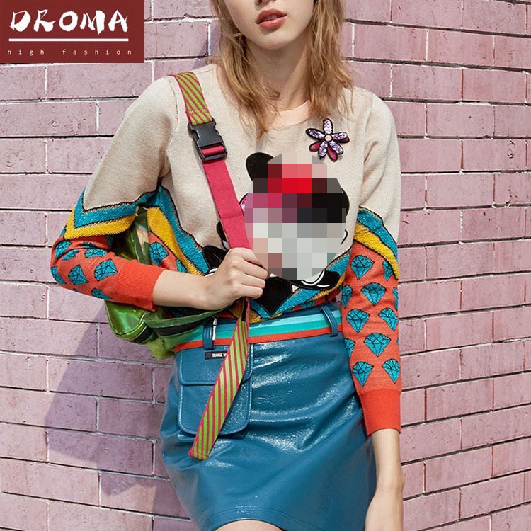 Droma в наличии Aliexpress Горячая Распродажа 2020 Зимний новый дизайн модная Милая Повседневная одежда вязаный женский пуловер свитер с длинным рукавом