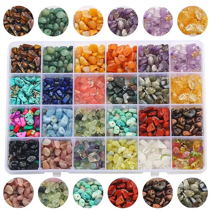 Customized 10/15/24 Girds Nature Gemstone Beads Set For DIY Jewelry Making , High Quality Irregular Stone Beads Kit