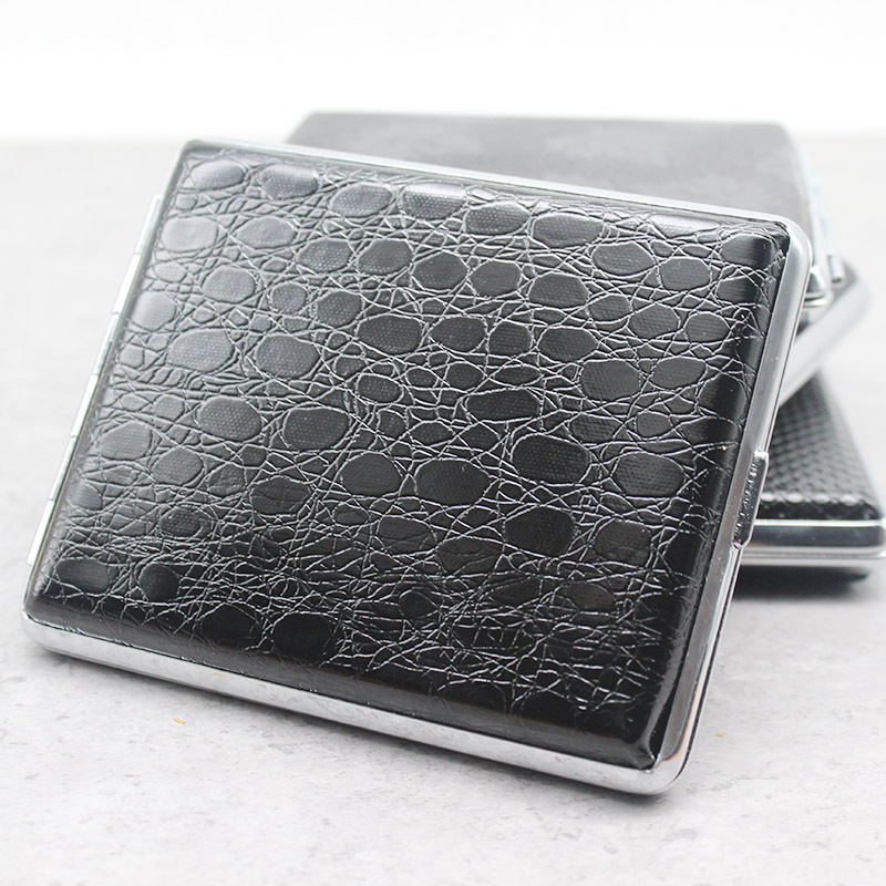 High Quality New Design Portable Metallic Leather Tobacco Cigarette Box Smoking Tobacco Box Men's Gift