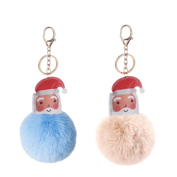 Wholesale High Quality Soft Pvc Custom Plush Kids Christmas Crooked Hat Mini Keychain