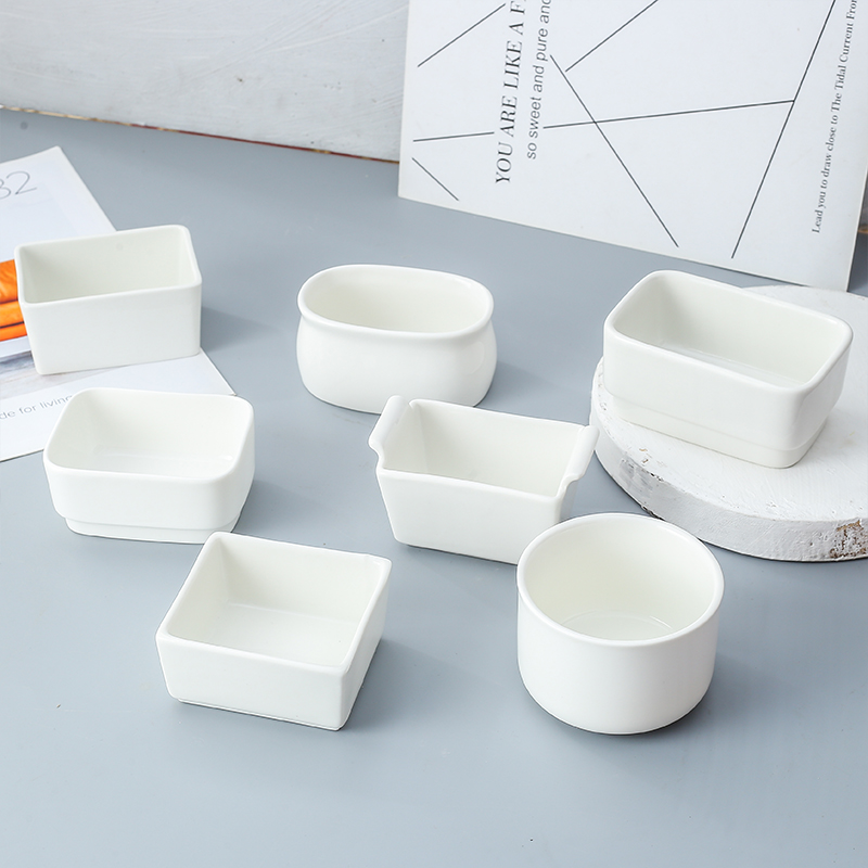 Wholesale price white porcelain tableware Sugar pot tea bag holder sugar jar bowl for coffee shop hotel