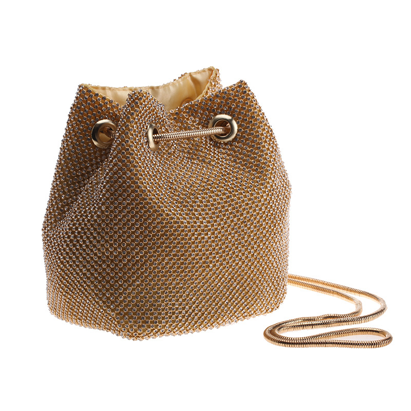 golden diamond crystal party evening bags ladies and clutches women small bucket bags wedding shiny handbags luxury with chains