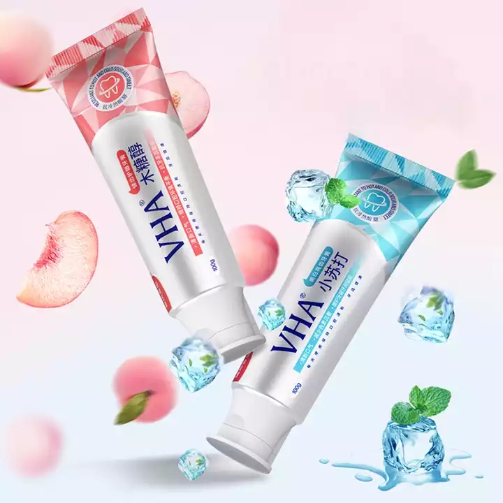 VHA OEM Xylitol Органическая натуральная пузырьковая пена травяная Сода отбеливание зубов Уход за полостью рта осветление защита десен зубная паста