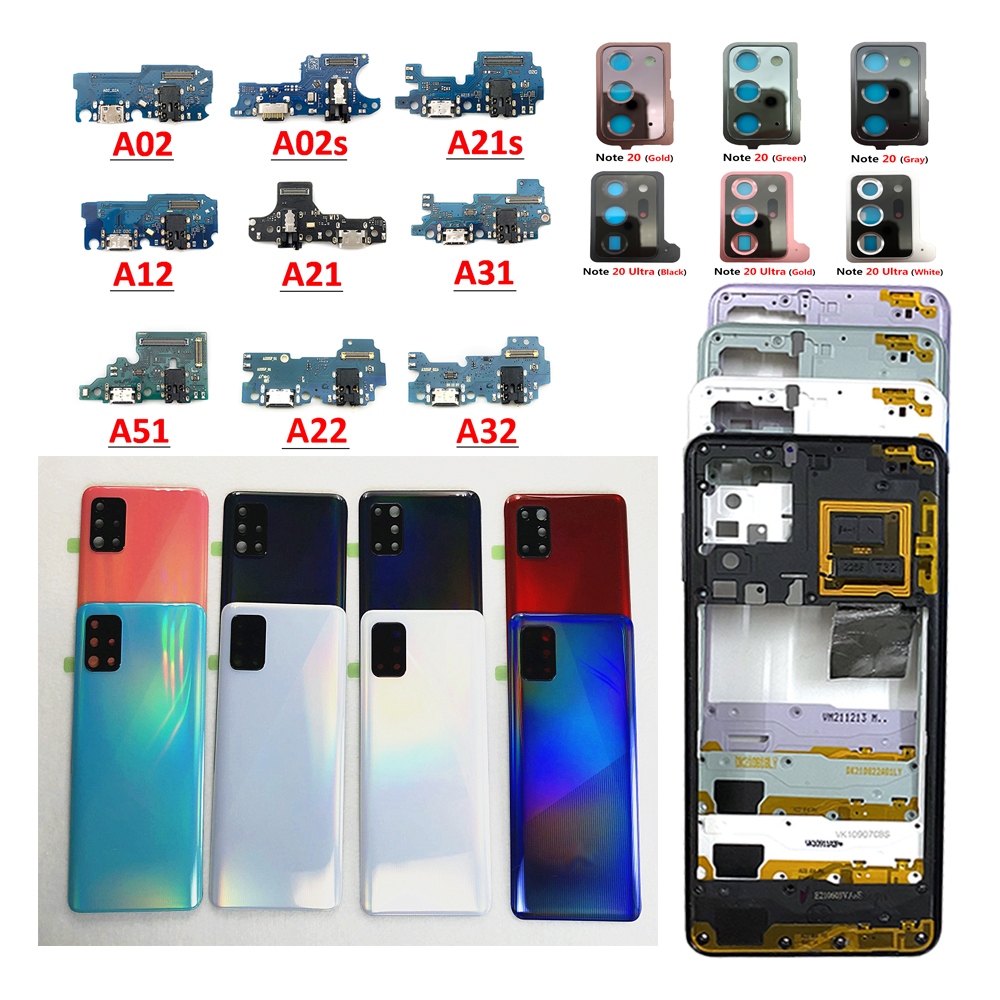 Сменная задняя рамка корпуса с объективом камеры для samsung Galaxy s8s S9 S20 Note10 Plus A10 Крышка корпуса аккумулятора