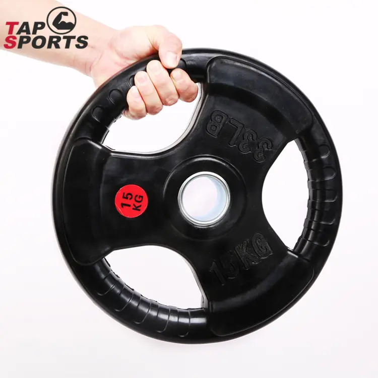 Online sale rubber coated weight plates/black durable weight plates for fitness