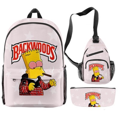 Комплект из 3 предметов, новый дизайн backwoods сигары рюкзак модные Рик и Морти Запах стойкий к протиранию, поглощающие запах спортивные табака сумка пакеты на открытом воздухе сумки на плечо