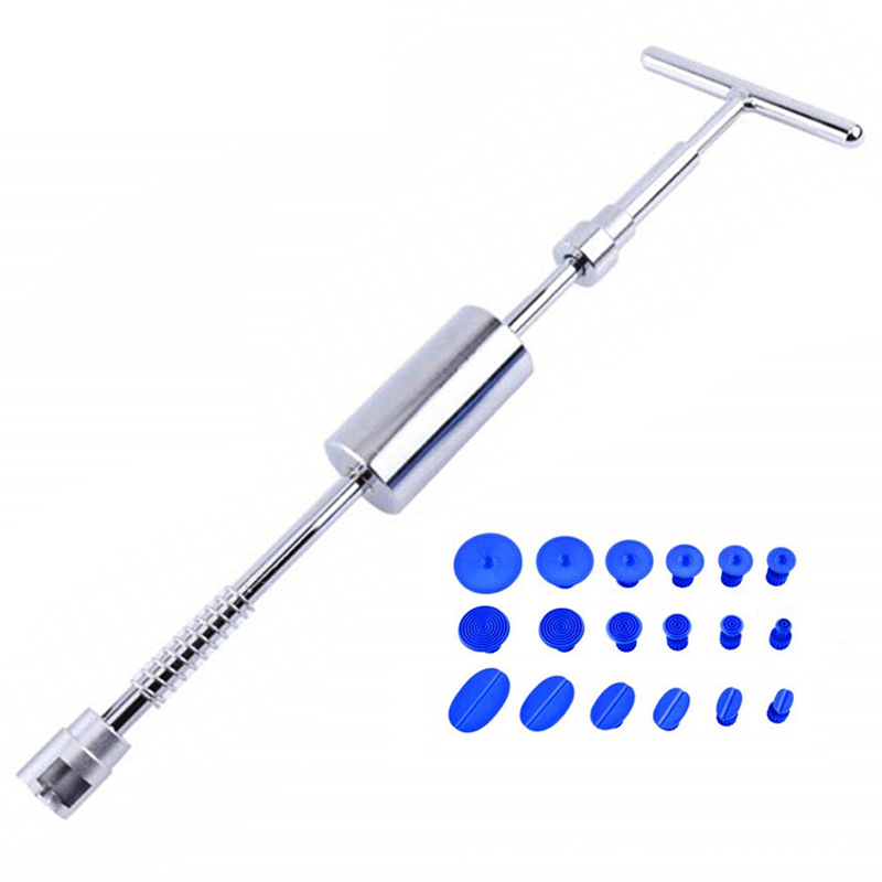Metal Car Dent Repair Tools Auto Body Repair Dent Puller Tool Kit Slide Hammer Reverse Hammer Glue +18pcs Glue Puller 50cm 38cm