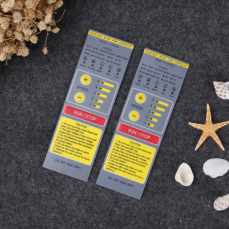 Customized front panel membrane display touch Lexan polycarbonate PC membrane switch graphic overlay