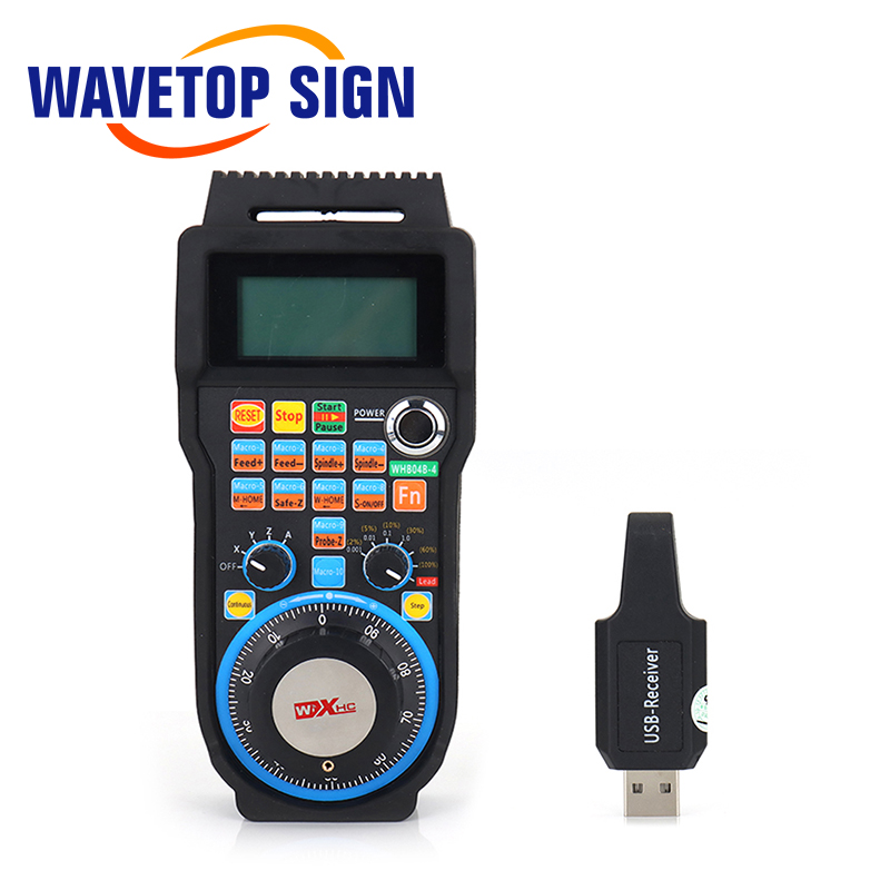Wavetopsign XHC ЧПУ Mach3 беспроводной токарный станок для штурвал задвижки WHB04B MPG Подвеска Маховик 4 оси USB приемник для фрезерного станка с ЧПУ