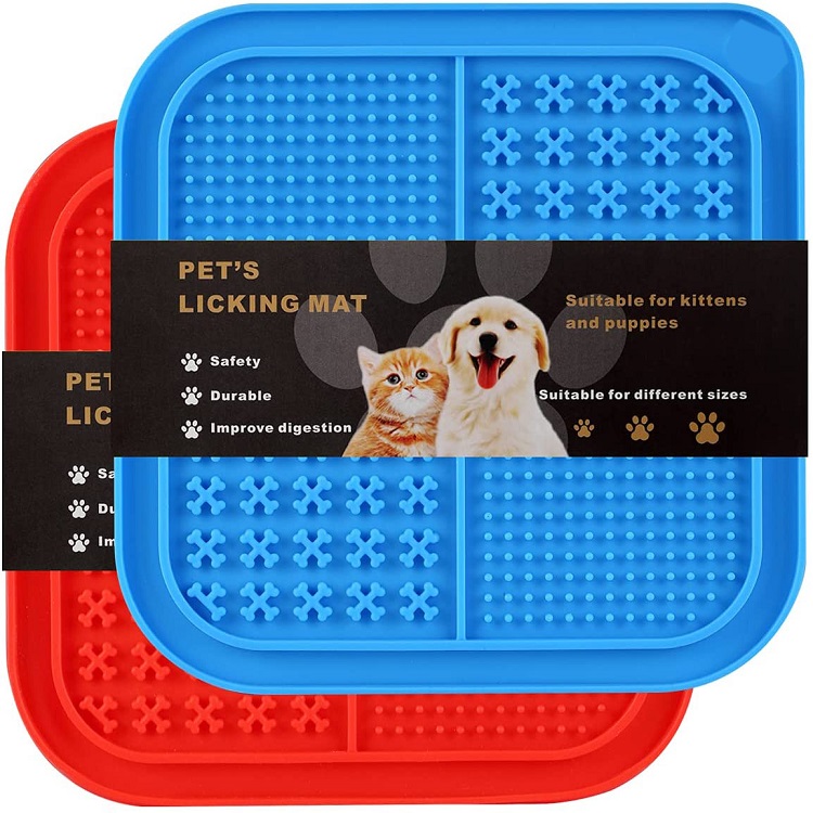 Custom Sleeve Packing Suction Pet Mat Durable Dog Lick Pad Washing Distraction Device Slow Eating Lick Mat