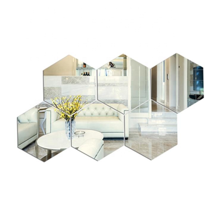 Self - adhesive Creative Acrylic Mirrors 3D Geometric Hexagon DIY Home Decor Wall Mirror Stickers