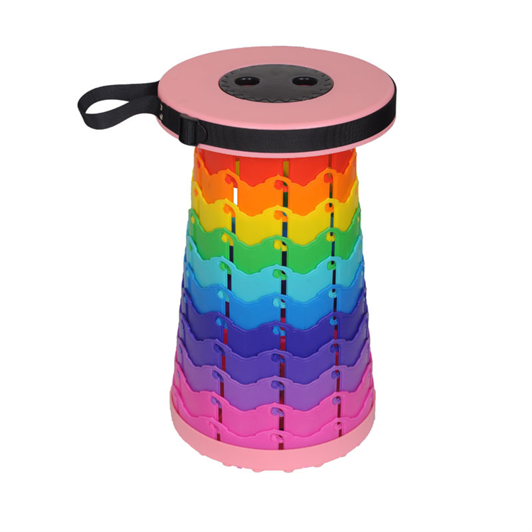 Outdoor Travel Portable Telescopic Stool Adjustable Fishing Folding Rainbow Chair New Design Multi-Style Telescoping Stool