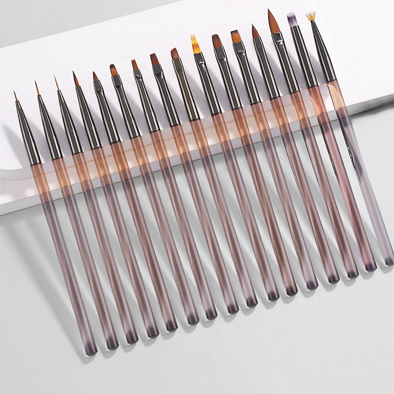 TITIAN Professional 15pcs Synthetic Nail Art UV Gel Polish Paint Drawing Nail Supplies Brush Pen Acrylic Nail Art Manicure Tool