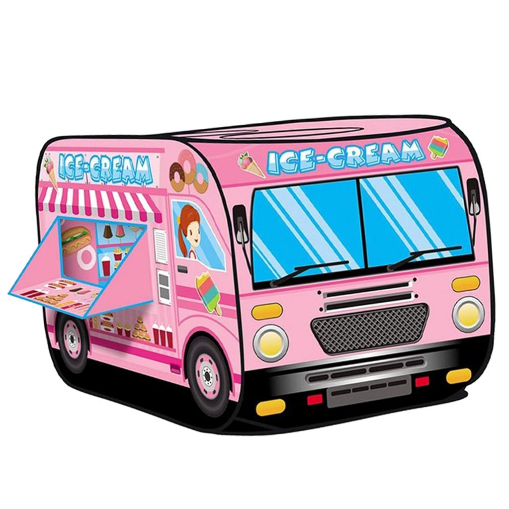 Kids Children Tent Pop Up Play Tent Toy Outdoor Foldable Playhouse Fire Truck Police Car Indoor Outdoor Game House Bus Tent