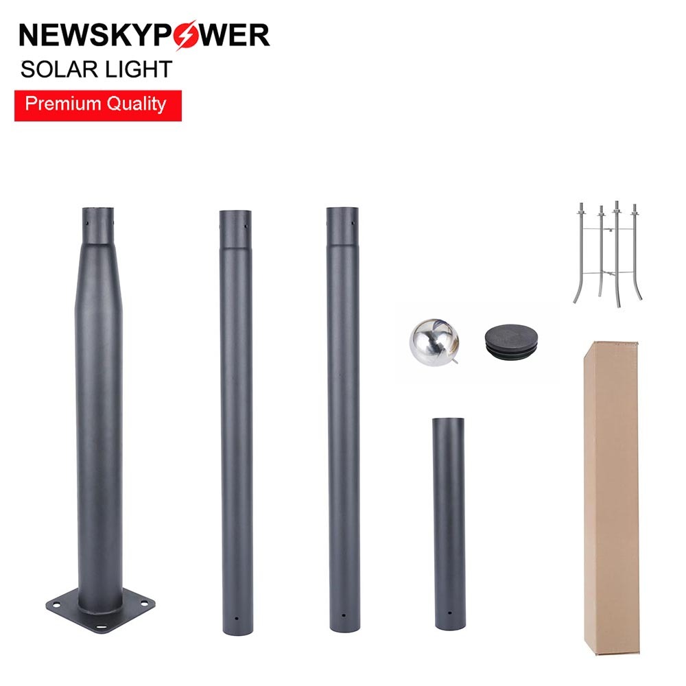 High Mast Light Pole 10FT 20FT Galvanized Pipe Q235 Steel Thicken 2.0mm Split Pole 76mm For Outdoor Solar Garden Light