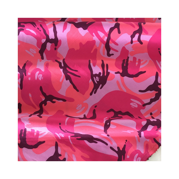 New hot selling products Pink camouflage pink printed knit fabric cotton twill fabric for unisex