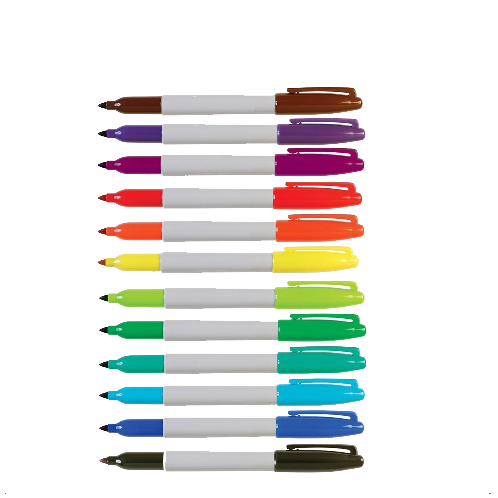 BECOL Wholesale Classic Fine Point Art Markers Custom Logo Colorful Waterproof Permanent Marker Pen Set for Painting