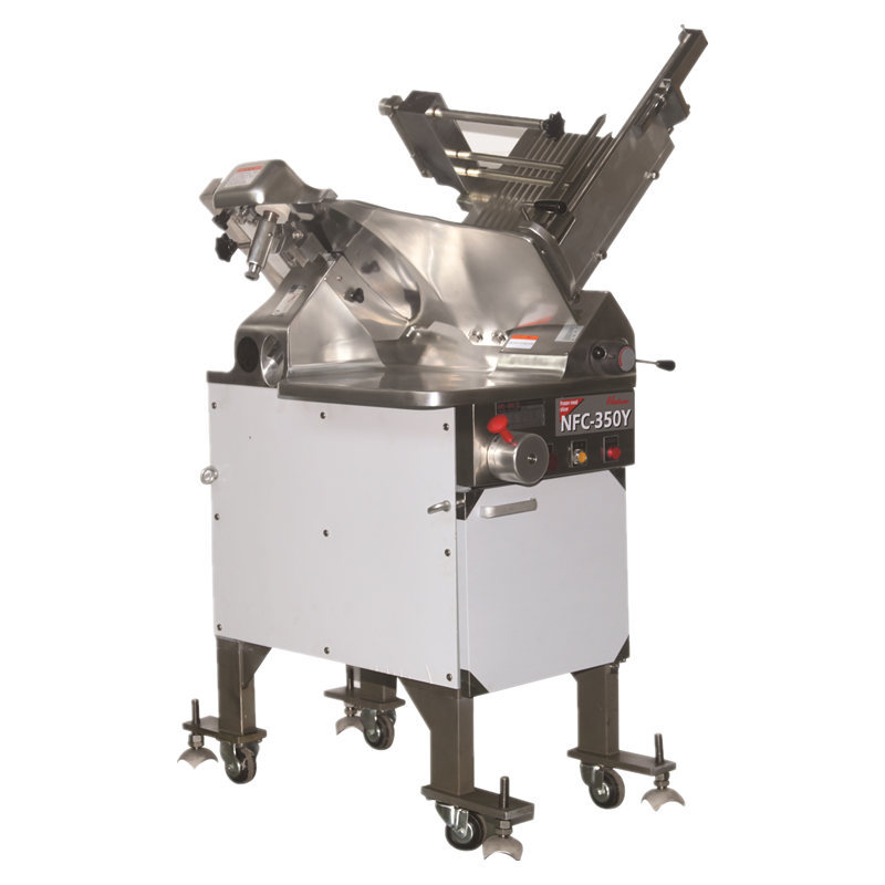 NFC-350Y Fully automatic frozen meat slicer. Fully automatic frozen meat slicing machine. Cooked food slicer.